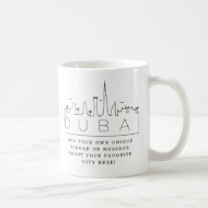 Taza De Café Línea aérea estilizada de Dubai Personalizado