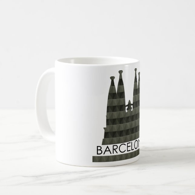 Taza De Café Línea aérea geométrica moderna de la Sagrada Famil (Anverso izquierdo)
