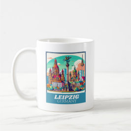 Taza De Café Línea aérea retro Leipzig