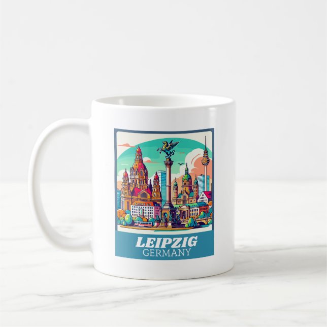 Taza De Café Línea aérea retro Leipzig (Izquierda)
