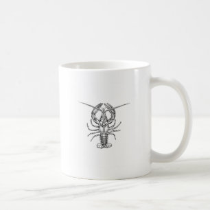 Taza De Café Línea arte de la langosta