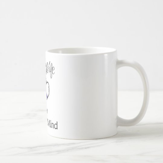 Taza De Café línea azul corazones