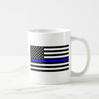 Taza De Café - Línea Azul delgada de la policía de bandera de l