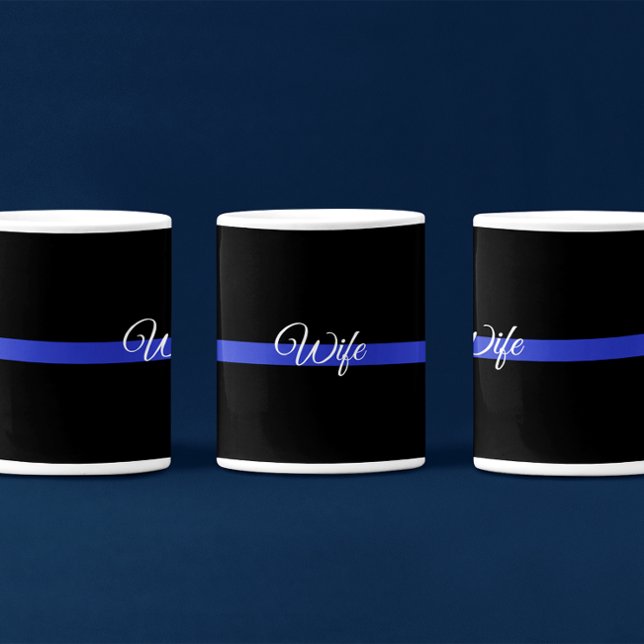 Taza De Café Línea Azul delgada: Esposa policial (Subido por el creador)