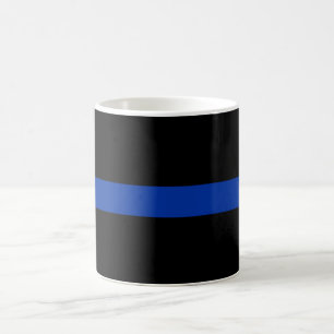 Taza De Café línea azul fina ley de la policía