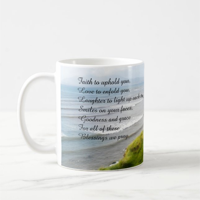 Taza De Café Línea costera irlandesa y Mug de oración (Izquierda)