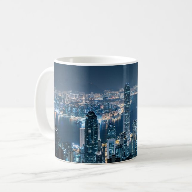 Taza De Café Línea costera | Isla de Hong Kong, Asia (Anverso izquierdo)