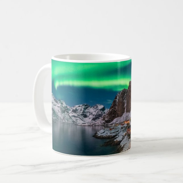 Taza De Café Línea costera | Islas Lofoten, Hamnoy, Noruega (Anverso izquierdo)