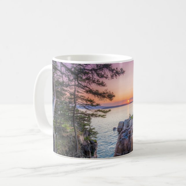 Taza De Café Línea costera | Parque nacional Ravens Nest Acadia (Anverso izquierdo)