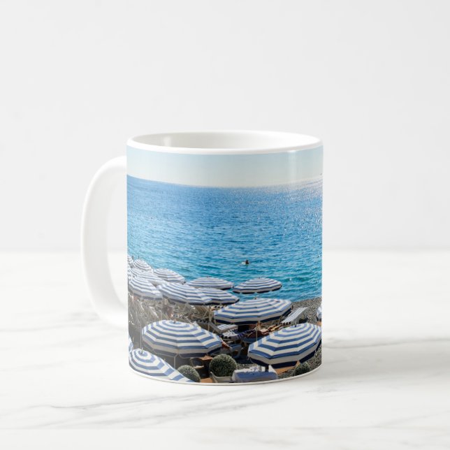 Taza De Café Línea costera | Riviera francesa, Niza Francia (Anverso izquierdo)
