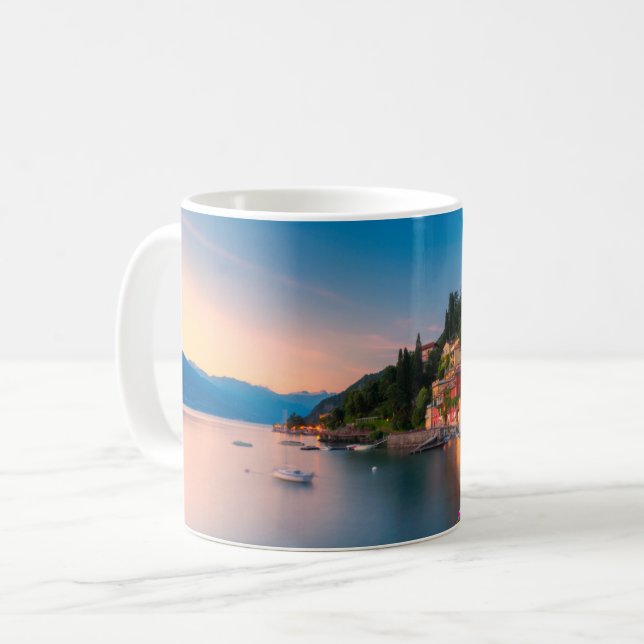 Taza De Café Línea costera | Varenna, Lombardía, Italia (Anverso izquierdo)