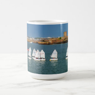 Taza De Café Línea de barcos optimistas