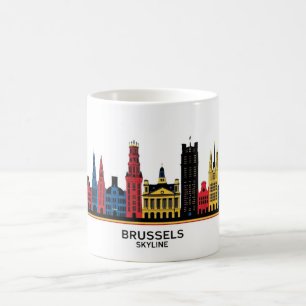 Taza De Café Línea de bocetos de Bruselas 1