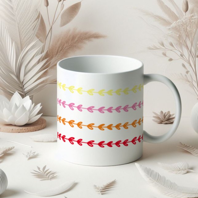 Taza De Café Línea de Hojas Adorables Personalizable (Subido por el creador)