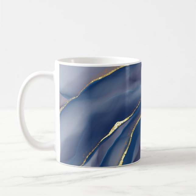 Taza De Café Línea de oro: Paisaje abstracto de lujo (Izquierda)