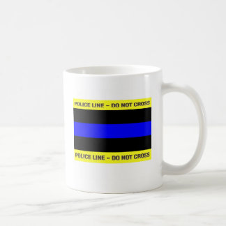 Taza De Café Línea de policía azul fina