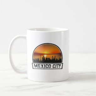 Taza De Café Línea de Skyline de atardecer Vintage de Ciudad de