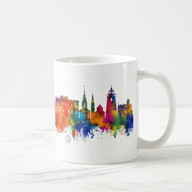 Taza De Café Línea de Skyline de la isla Rhode de Newport (Derecha)