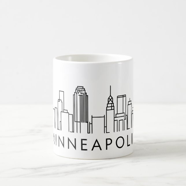 Taza De Café Línea de Skyline Minneapolis - Diseño Cityscape (Centro)