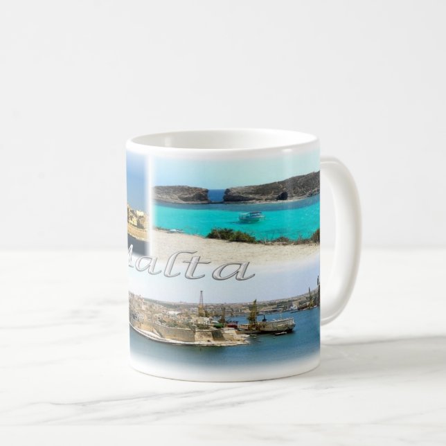 Taza De Café Línea de Skyline MT Malta - Valletta - (Anverso derecho)