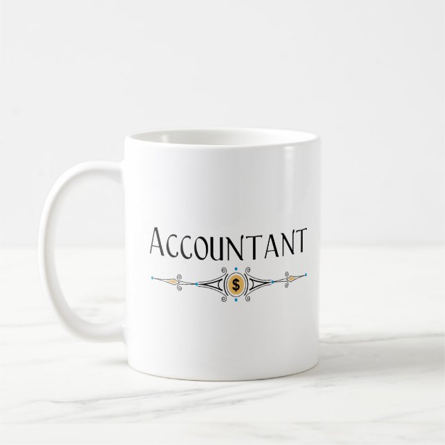 Taza De Café Línea decorativa Contable (Izquierda)