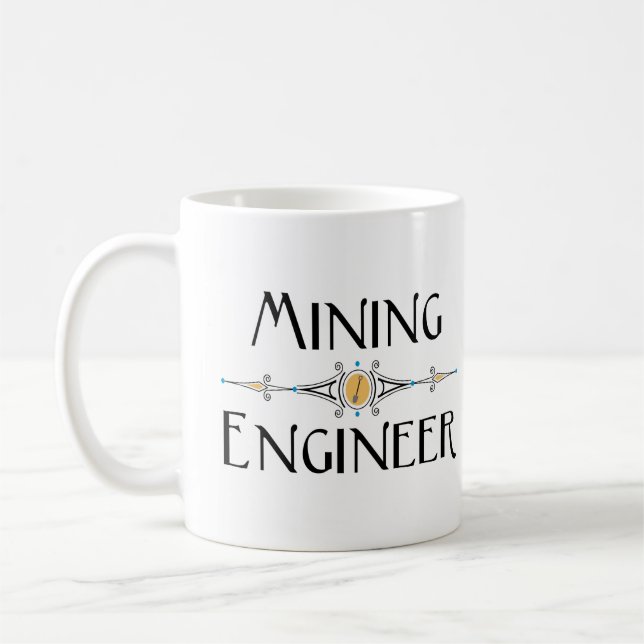 Taza De Café Línea decorativa de ingeniero minero (Izquierda)
