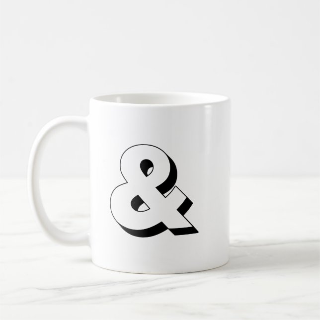 Taza De Café Línea negra de la tipografía de Ampersand (Izquierda)