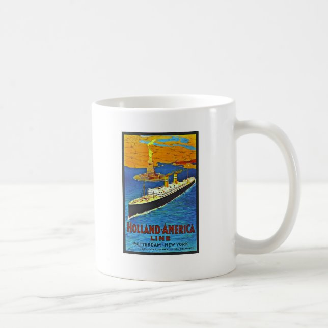 Taza De Café Línea poster de Holanda América del viaje del (Derecha)