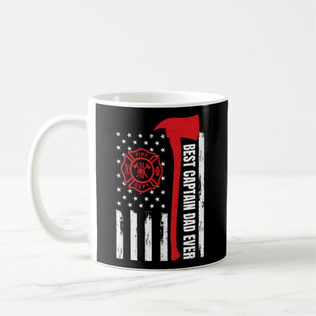 Taza De Café Línea Roja Bandera Americana Papá Bombardea Capitá (Izquierda)