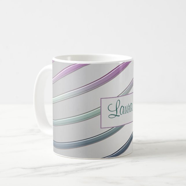 Taza De Café Líneas abstractas de la pendiente (Anverso izquierdo)