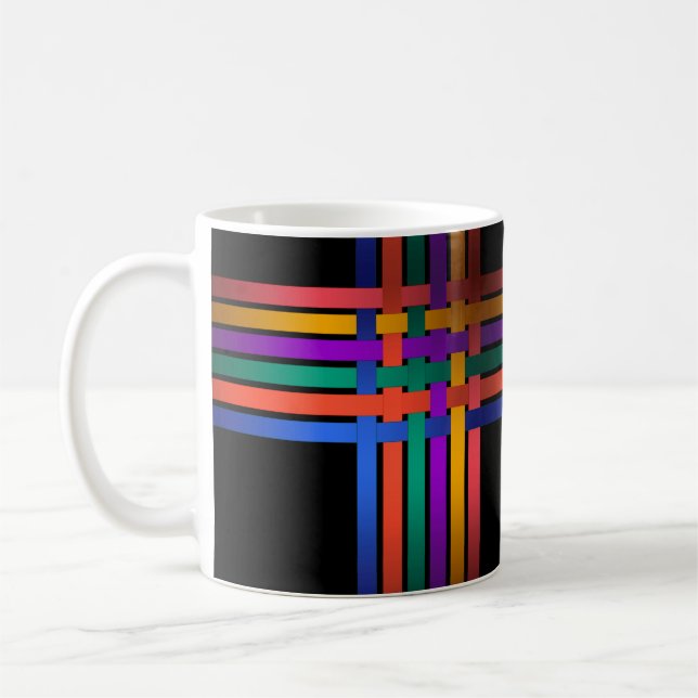 Taza De Café Líneas abstractas sin soldadura rayadas cintas sat (Izquierda)