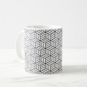 Taza De Café Líneas de caja geométrica moderna cuadradas en bla