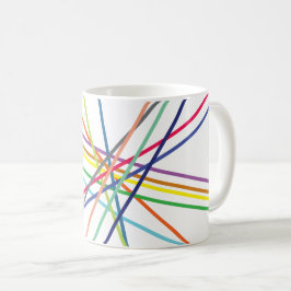 Taza De Café Líneas de cruce de grises multicolores