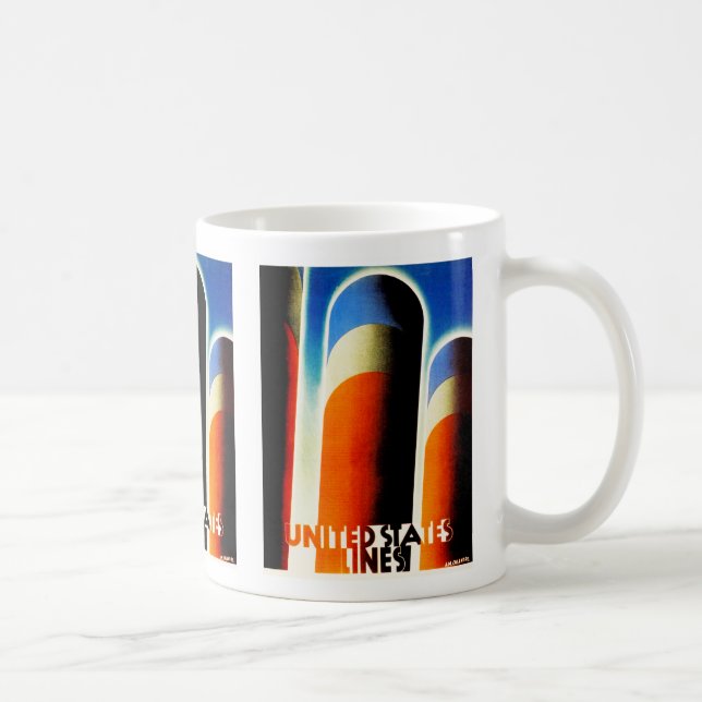 Taza De Café Líneas de Estados Unidos (Derecha)