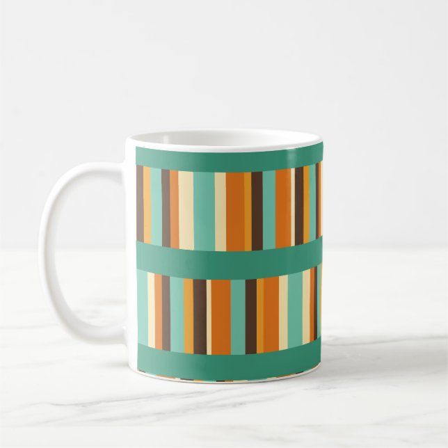 Taza De Café Líneas de franjas de café Mug (Izquierda)