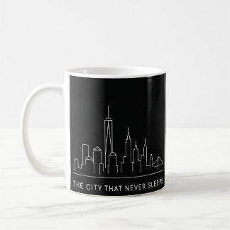 Taza De Café Líneas de medianoche: NYC nunca duerme