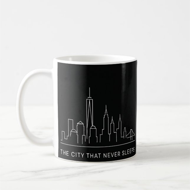 Taza De Café Líneas de medianoche: NYC nunca duerme (Izquierda)