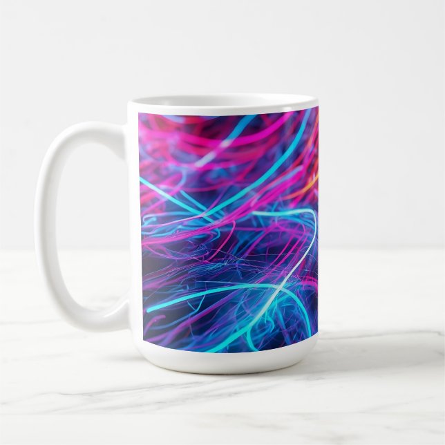 Taza De Café Líneas de Neon (Izquierda)
