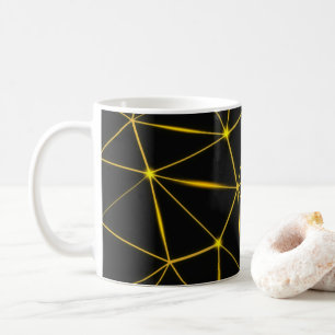 Taza De Café Líneas de oro de triángulos negros geométricos