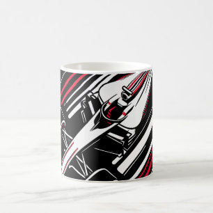 Taza De Café Líneas de velocidad de coche de carreras de fórmul