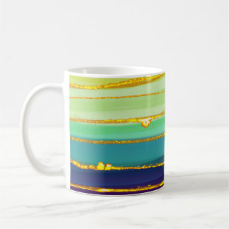 Taza De Café Líneas del arcoiris: composición abstracta de lujo