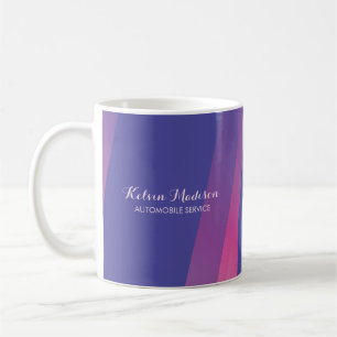 Taza De Café Líneas diagonales simples de color rosa y azul