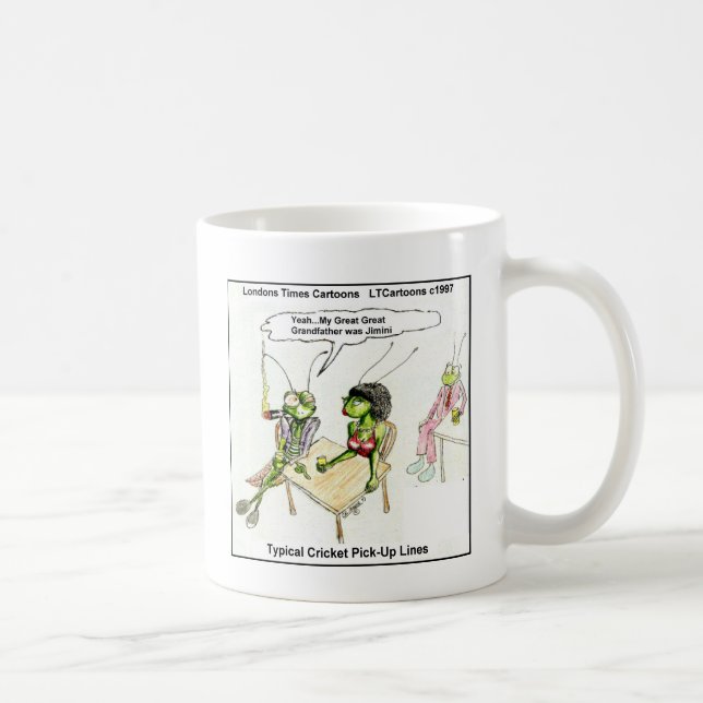 Taza De Café Líneas divertidas de recogida de cricket (Derecha)