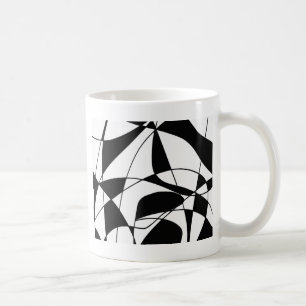 Taza De Café Líneas en blanco y negro, patrón de impresión en c
