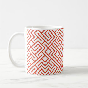 Taza De Café Líneas en mosaico generativas (línea de mandarina)