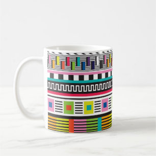 Taza De Café Líneas Geométricas Brillantes: Resumen Sin Marea.