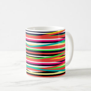 Taza De Café Líneas geométricas coloridas varias bandas