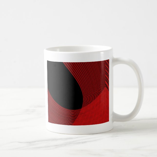 Taza De Café Líneas modernas rojo y negro (Derecha)