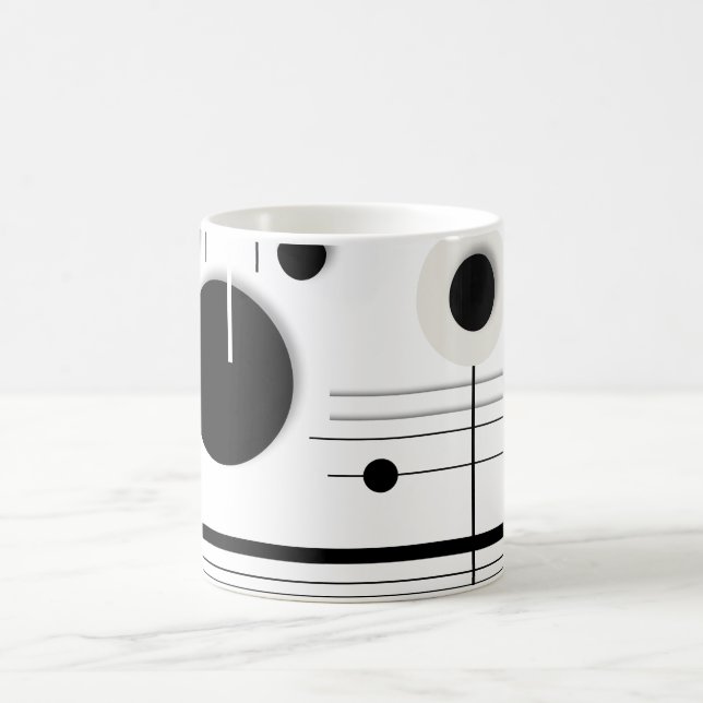 Taza De Café Líneas sinfónicas del círculo geométrico minimalis (Centro)