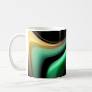 Taza De Café Líneas suaves de seda abstractas sobre negro, mult